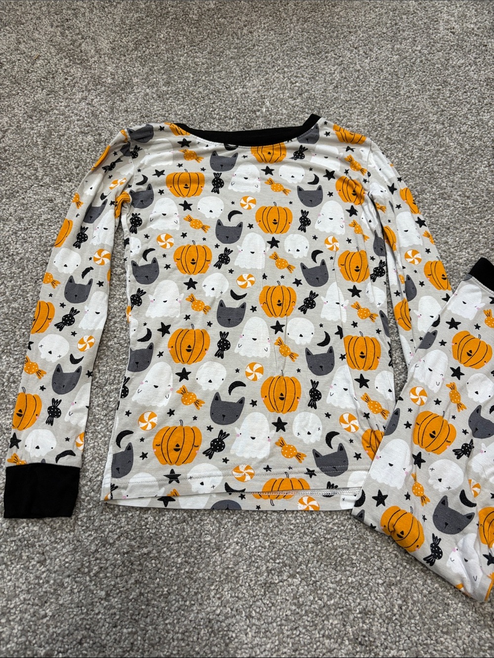 Little Sleepies Boo Crew Pumpkin Halloween Pajamas - Picture 3 of 6